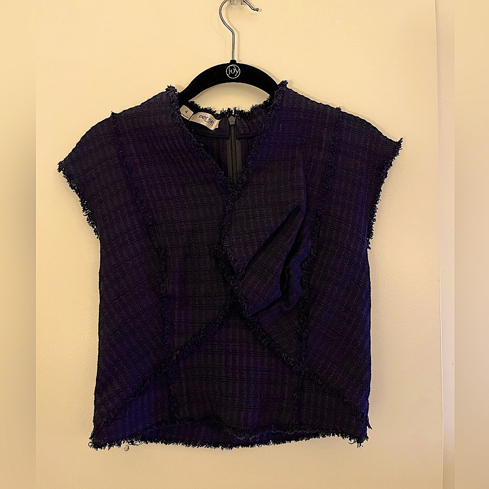 Per Se by Carlisle Navy Blouse